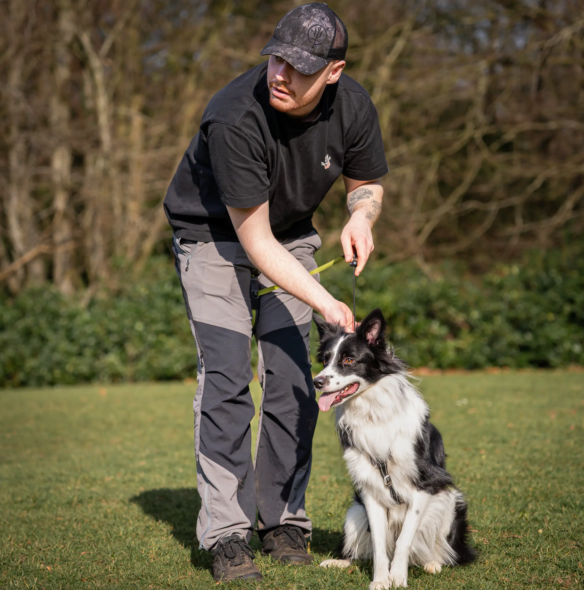 Nathaniel training with a Border Collie